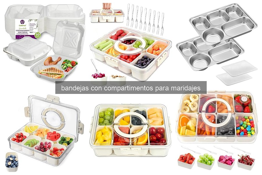 Mejores bandejas con compartimentos para maridar queso y jamón
