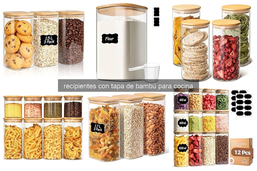 Recipientes con tapa de bambú para cocina: características y beneficios